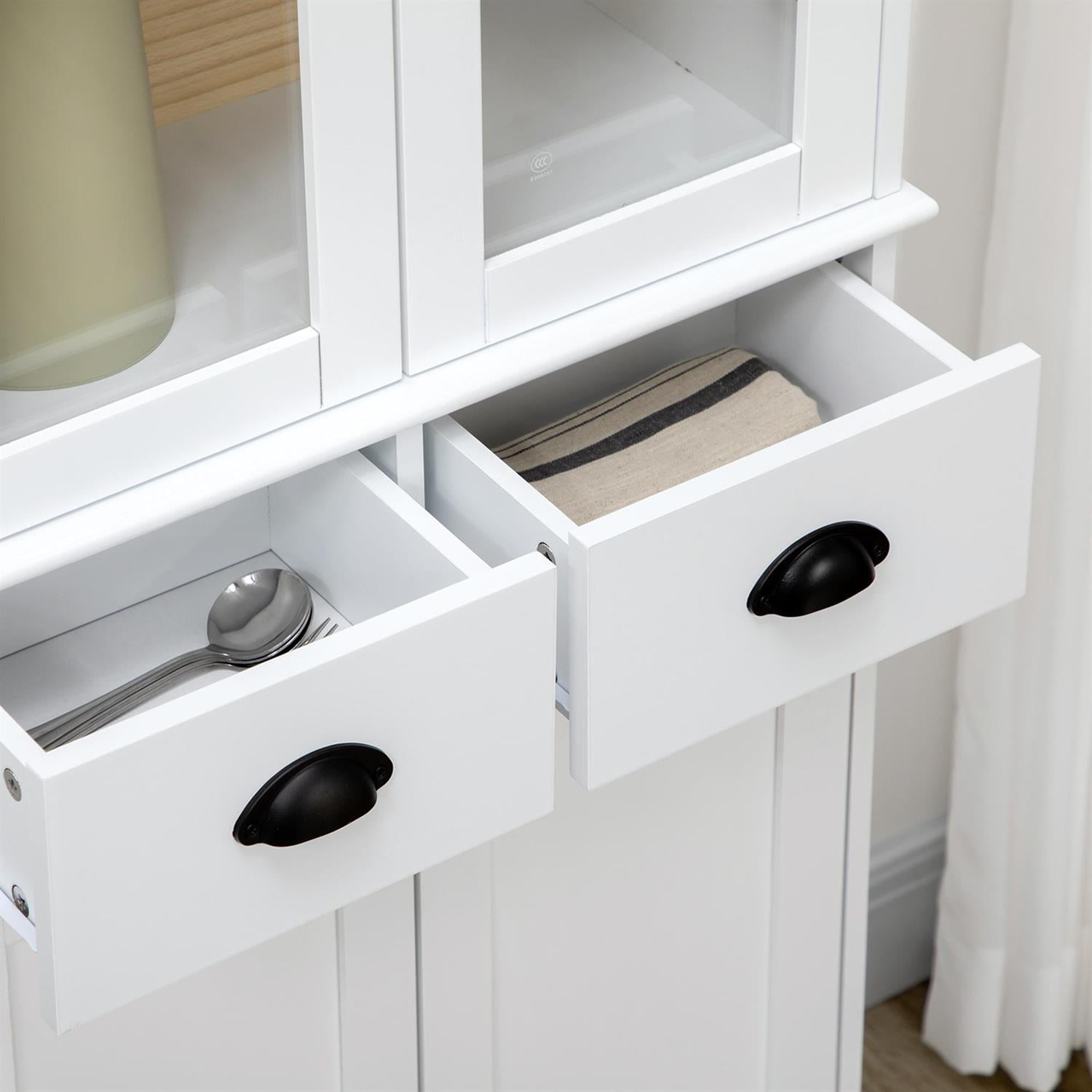 Demi Bonn 61" Tall Kitchen Pantry Cabinet with Shelves, Storage Cabinet for Kitchen Organizing, Space Saving Design, White