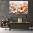 thumbnail image 5 of Mudket Blush Pink and White Flowers with Gold Trim Canvas Wall Art, Framed Floral Print, Ready to Hang Wall Decor for Living Room Bedroom, Luxury Artwork - 12"L x 8"W, 5 of 10