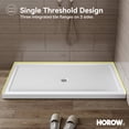 thumbnail image 4 of HOROW Shower Base 60" x 36", Center Drain Single Threshold Shower Base in White with Efficient Drainage, Non-Slip, 4 of 9