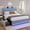 Light Gray, variant on Full Size Bed Frame with 4 Storage Drawers and LED Lights Headboard Footboard, Upholstered Platform Bed Frame with USB Ports,Square Stitched Button Tufted Design, Dark Grey