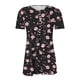 thumbnail image 2 of TaTaai Women's Casual Printed Top, Breathable Cotton, Relaxed Fit, Short Sleeve V-Neck, Button Ruching Detail, Pullover, Daily Holiday Outings Spring Summer Solid Hues Gift, 2 of 5