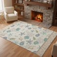 thumbnail image 3 of Coastal Starfish Washable Area Rug 3'x5', Ocean Coral Shell Beach Marine Life Woven Cotton Tassels Kitchen Rugs, Non Slip Indoor Door Mat Throw Carpet for Entryway Living Room Nursery Laundry Room, 3 of 9