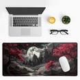 thumbnail image 2 of Mousepad 31.5 x 11.8 inches, Large Gaming Mouse Mat with Non-Slip Base, Extended Anime Mouse pad, Full Keyboard Mat with Stitched Edges for Gaming and Office (Red Moon), 2 of 5