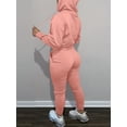 thumbnail image 4 of Casual Drawstring Pantsuits Two-piece Set, Pocket Hoodies Tops & Loose Long Sweatpants Set, Women's Clothing, 4 of 7