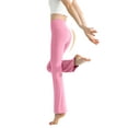 thumbnail image 4 of Yoga Bootleg Pants for Girls Size 13-14 Years Old Pink Bell Bottom Bootcut Leggings, 4 of 7