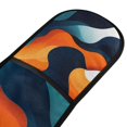 thumbnail image 4 of Yayeee Double Oven Mitt Kitchen Heat Resistant Baking 35" x7" Quilted Glove, Green Abstract Wavy, 4 of 6