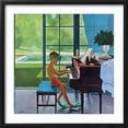 thumbnail image 2 of Art.com Poolside Piano Practice, June 11, 1960 Giclee Print by George Hughes, Black Frame Wall Art, 21" x 21", 2 of 5