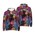thumbnail image 6 of Bingfone Cartoon Big-Eyed Dog Men's Drawstring Hoodie Long Sleeve Pocket Sweatshirts-Small, 6 of 6