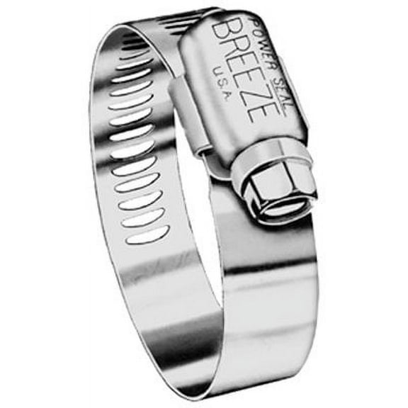 BREEZE CLAMP 63016 13/16" to 1-1/2" Grade Hose Clamp, Stainless Steel