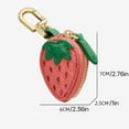 thumbnail image 2 of Strawberry Coin Purse, Cute Leather Bag Charm for Handbag, Mini Keychain Wallet with Zipper, Pouch Wallet Gift for Women and Girls, 2 of 7