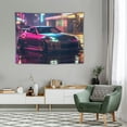 thumbnail image 2 of ONETECH  Jdm Car Tapestry Aesthetic Wall Hanging Decoration Home Living Bedroom Dorm Wall Art Tapestries Sports Car 350z Black Cool Neon Night, 2 of 7
