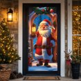 thumbnail image 5 of Christmas Santa Door Cover Winter Snow Scene Hanging Decoration For Front Door Porch Holiday Party Home Decor, 5 of 7