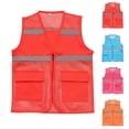 thumbnail image 3 of Fengqque Safety Jacket for Men,Breathable Mesh Coat Waterproof High Visibility Reflective Jacket with Pockets and Zipper Workwear Jacket Watermelon Red-B M(M), 3 of 5