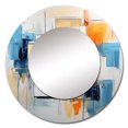 thumbnail image 2 of Designart "Laundry modern Reflections II" Abstract Collages Rund Mirror For Wall Decor - Large Blue Round Printed Mirror - Modern Round Mirror 29" x 29" Inch, 2 of 5