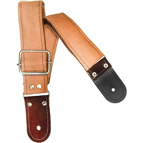 Correa para guitarra, Strap guitarra acústica, bajo eléctrico, guitarra eléctrica Kidam Gamuza natural/café
