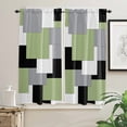 thumbnail image 3 of Green Black Grey Splicing Color Blocks Curtain Home Decoration Living Room Short Curtains Window Treatments For Kitchen Bedroom, 3 of 6
