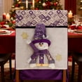 thumbnail image 2 of Luoshdecor Christmas Chair Back Covers, Winter Purple Reindeer Santa Snowman Chair Cover for Kitchen Holiday Home Party 18x21 in, 2 of 6
