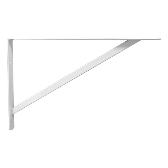 13" x 20" White Shelf L Bracket with Strut
