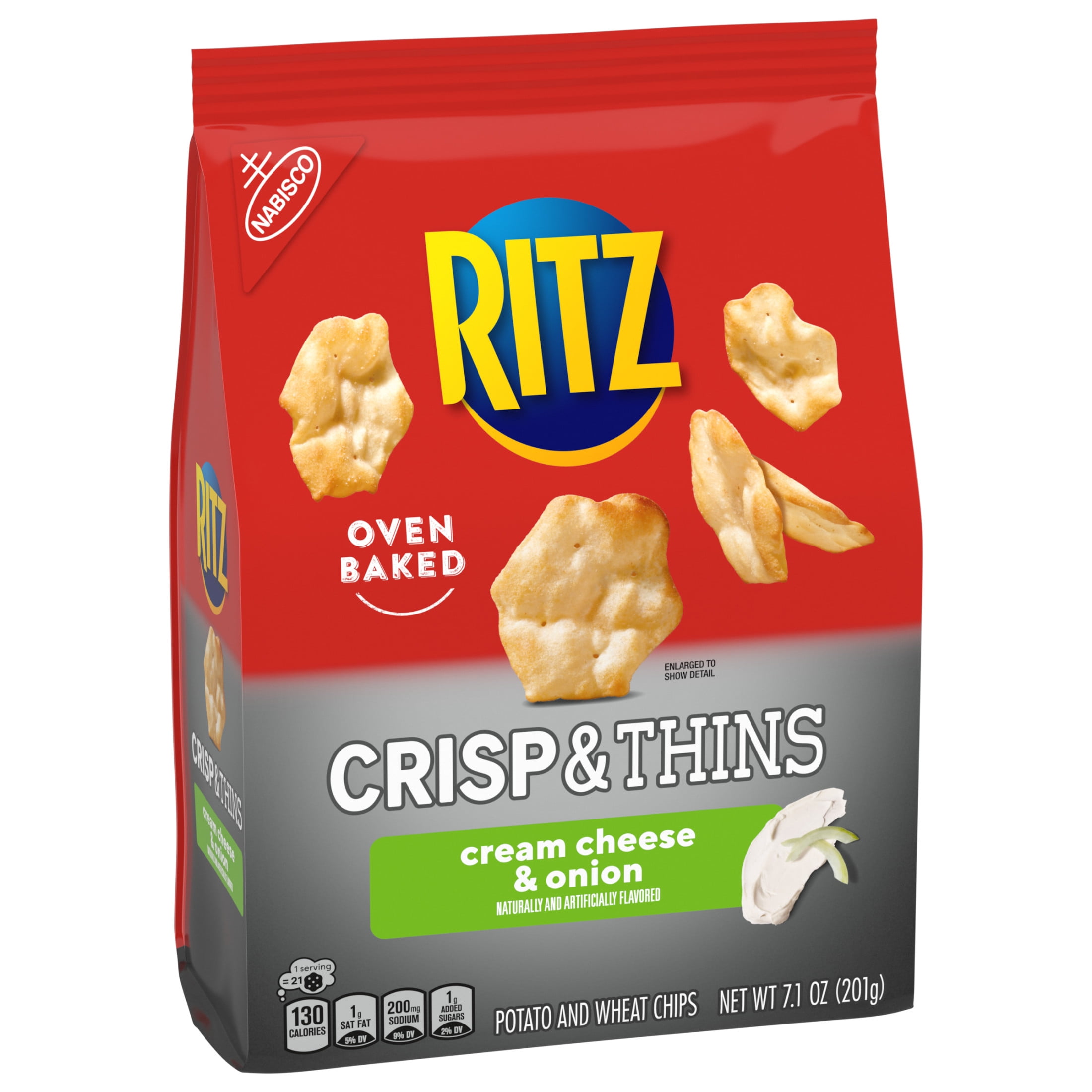 RITZ Crisp and Thins Cream Cheese and Onion Chips, Party Snacks