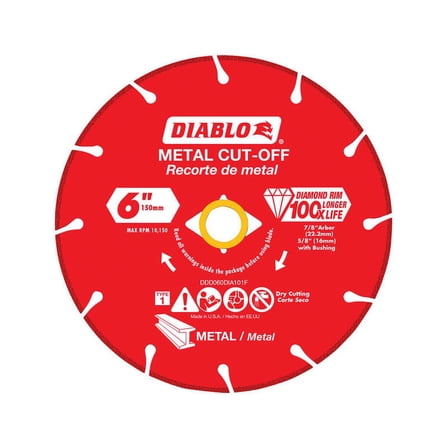 Diablo 6 in. Dia. x 7/8 in. Diamond Metal Cut-Off Wheel 1 pk