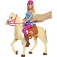 Barbie Doll & Horse Set with Blonde Doll in Riding Outfit, Light Brown