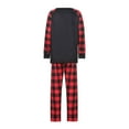 thumbnail image 5 of Meihuid Matching Family Pajamas Sets Christmas PJ's with Letter and Plaid Printed Long Sleeve Tee and Bottom Loungewear, 5 of 9