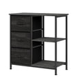 thumbnail image 1 of Modern 3-Drawer Fabric File Cabinet with Printer Stand – 2 Open Storage Shelves – Under Desk Organizer for Home Office or Bedroom – Sturdy Steel Frame – Black, 1 of 8