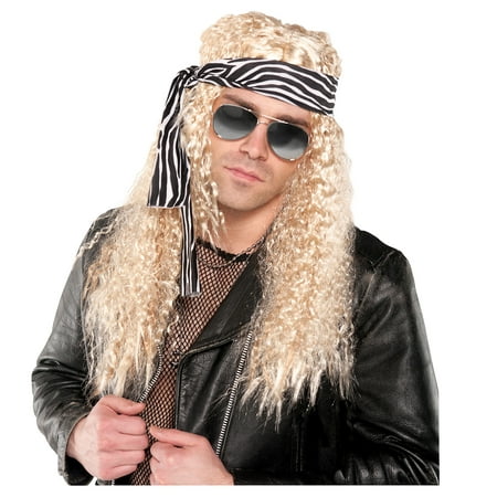 AMSCAN Heavy Metal Rocker Wig Halloween Costume Accessories, Blonde, One Size