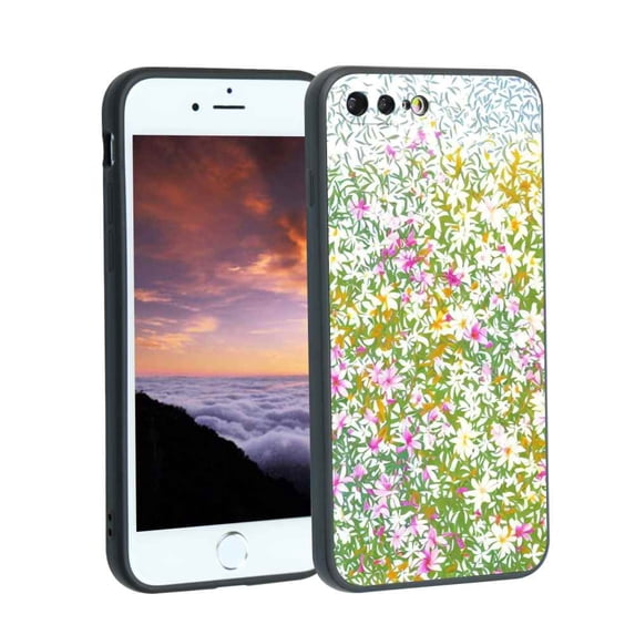 Flowers-Leaves Phone Case, Degined for iPhone 7 Plus Case Men Women, Flexible Silicone Shockproof Case for iPhone 7 Plus