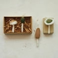 thumbnail image 2 of Creative Co-Op Wool Mushroom Ornaments with Gold Glitter, Multicolor, Set of 4, 2 of 3