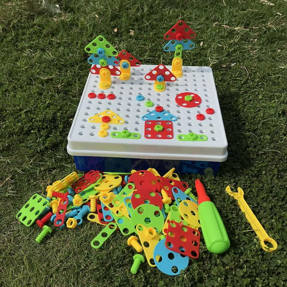 Tebru 234PCS Children Puzzle Toys DIY Disassembly Screws Nut Building