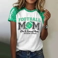 thumbnail image 2 of Women Game Day Tee Funny Football Glitter Print T-Shirt Casual Short Sleeve Tops 2025 Squad Sport Season Tops, 2 of 5