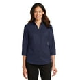 thumbnail image 1 of Camisa de sarga SuperPro™ de manga 3/4 para mujer de Port Authority®. L665 Autoridad Portuaria L665, 1 of 1