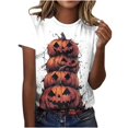 thumbnail image 2 of ClodeEU Women's Halloween Printed T Shirt, Short Sleeved Round Neck Top Multicolor,Womens Plus XXXXXL, 2 of 5