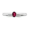 thumbnail image 4 of 925 Sterling Silver Stackable Expressions Created Ruby Single Stone Ring Size: 5; for Adults and Teens; for Women and Men, 4 of 5