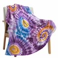 thumbnail image 6 of Purple Orange Blue Flannel Blanket for Bed, Ethnic Modern Abstract Geometric Soft Cozy Warm Couch Throw Blanket, Lightweight Fluffy Plush Bedding Blankets for Sofa Decor All Season 60"x80", 6 of 7