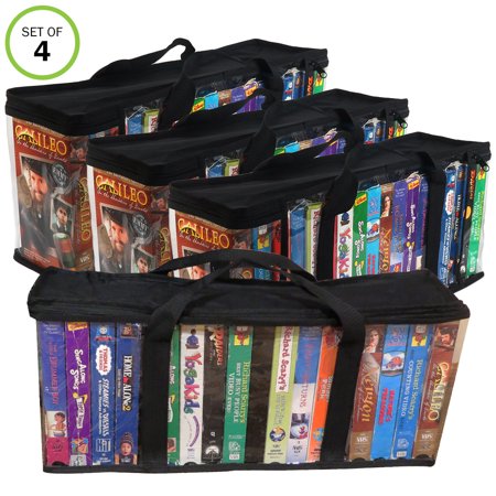 Evelots VHS Storage Bag-Movie Organizer-Video Tape-Handles-Hold 36-No (Best Way To Store Vhs Tapes)