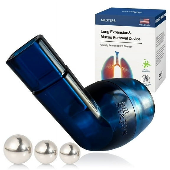 MillSTEPS Lung Exerciser & Mucus Removal Device - Exercise to Improve Lung Capacity & Naturally Clear Mucus from Airways-Suitable for Adults, Athletes, Smokers, Swimmers, Divers