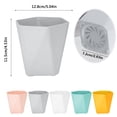 thumbnail image 3 of HomelyJoy Modern Geometric Plastic Planter, 14.5x5 Inch Pink Nordic Style Flower Pot with Drainage Holes for Window Sill Desktop Patio Garden, No Tray, 3 of 7