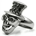 thumbnail image 4 of Luxe Jewelry Designs Women's Stainless Steel Skull Shaped Ring with Epoxy and Black Diamond Crystals, 4 of 4