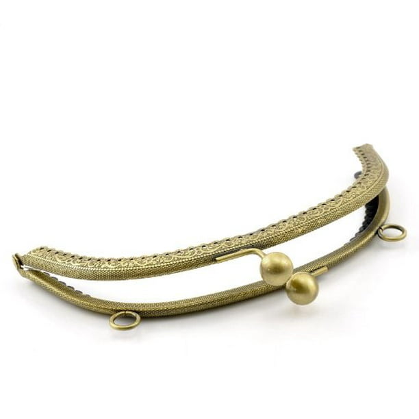 1 Metal Frames Snap Clasp Arch Pattern Style Purse Antiqued Brass 6