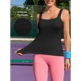 thumbnail image 4 of ANFERRY Workout Ribbed Tank Tops for Women Square Neck Seamless Camisoles with Built in Bra Athletic Yoga Top, 4 of 7