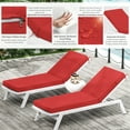 thumbnail image 5 of Pakunoda Chaise Lounge Cushions 80" x 26" x 4" Outdoor High-Density Foam Patio Furniture Lounger Replacement Cushions with Zipper Ties Water-Resistant for Pool, Red, 5 of 7
