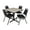 Maple, variant on Romig Pillar 42 in. Square X-Base Breakroom Table- Maple & 4 Restaurant Stack Chairs- Black