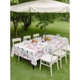 thumbnail image 4 of Outdoor Tablecloths with Umbrella Hole & Zipper, Pink Grey Botanical 54x80 Inch Tablecloth Rectangle, Spring Floral Summer Farmhouse Waterproof Table Cloth, Patio/Pool/Picnic Table Covers, 4 of 8