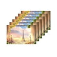 thumbnail image 4 of MKHERT Beautiful View from Balcony Cafe of Paris Eiffel Tower Placemats Table Mats for Dining Room Kitchen Table Decoration 12x18 inch,Set of 6, 4 of 4