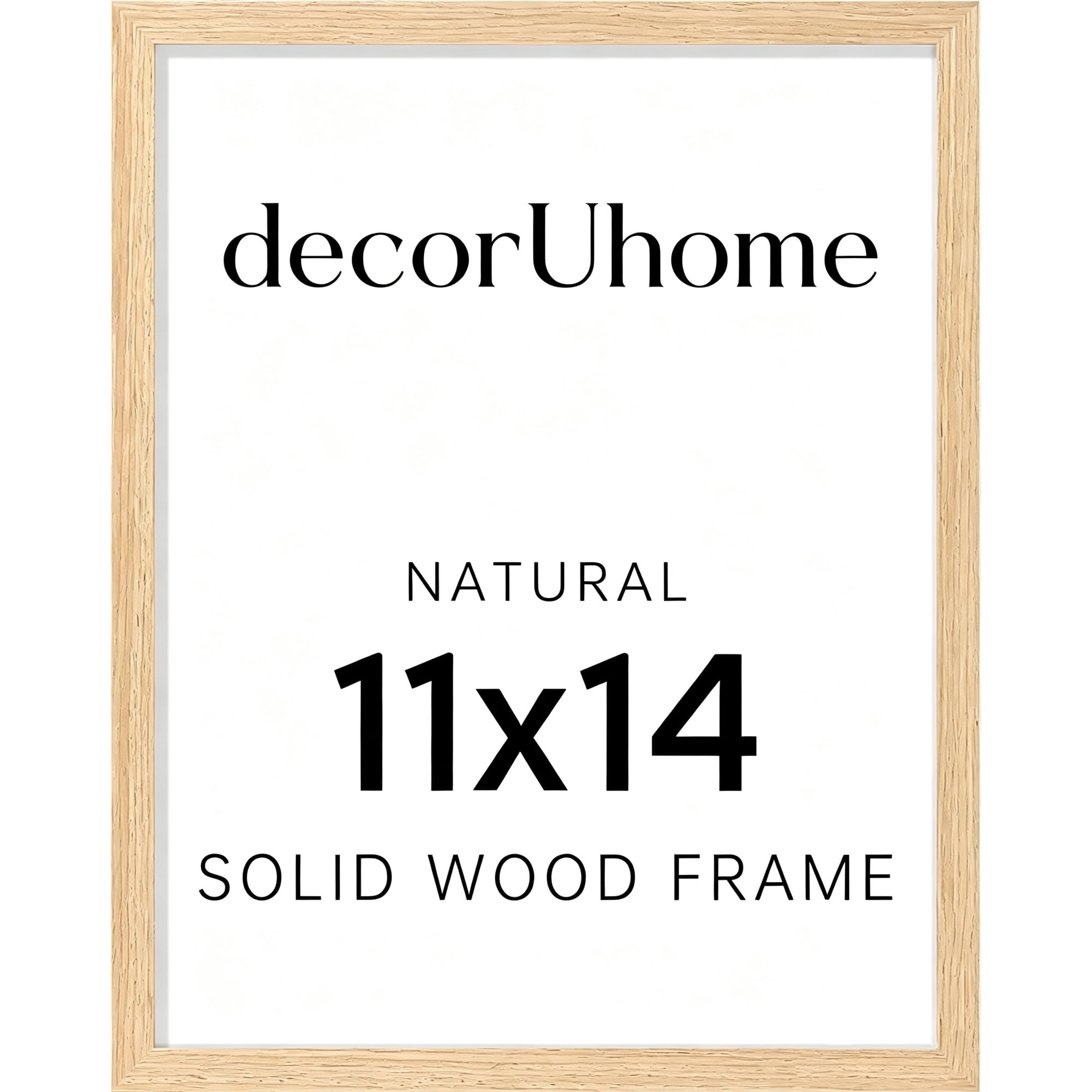 decorUhome 11x14 Solid Wood Picture Frame, Display 8x10 Pictures with Mat or 11x14 without Mat, Photo Frame for Home Decor, Natural