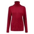 thumbnail image 5 of DuoJiaJ Womens' Turtleneck Long Sleeve Knit Sweaters Fall Plus Size Tops Red XXL, 5 of 5