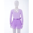 thumbnail image 4 of CHICTRY Little Girls Basic Ballet Dance Costume Long Sleeve Leotard with Wrap Skirt, 4 of 7