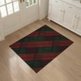 thumbnail image 3 of ODIKA 3'x5' Dark Red Geometric Tartan Dress Washable Area Rug Modern Diagonal Stripe With Bold Graphic Design for Hallway, Laundry Room, Non-Slip, Flatweave, Easy Care, 3 of 7